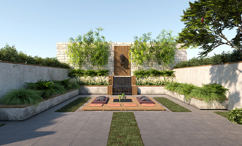 Modern Courtyard Garden 3d model