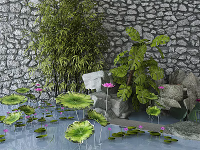 New Chinese landscape sketch 3d model