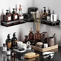Elegant Modern Bathroom Accessories With Shelves Trays Soap Dispensers Diffusers And Candles