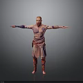 Red Haired Male Character With Intricate Tattoos Ornamental Outfit And Outstretched Arms