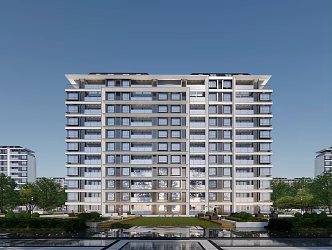 Modern Residential District Foreign House Small High-rise Residential 3d model