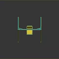 Modern Outdoor Swing With Blue Metal Frame And Yellow Seating Design