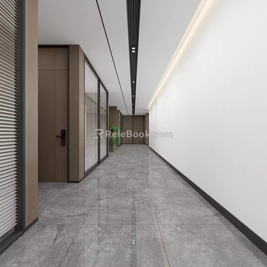 Modern aisle corridor change 3d model