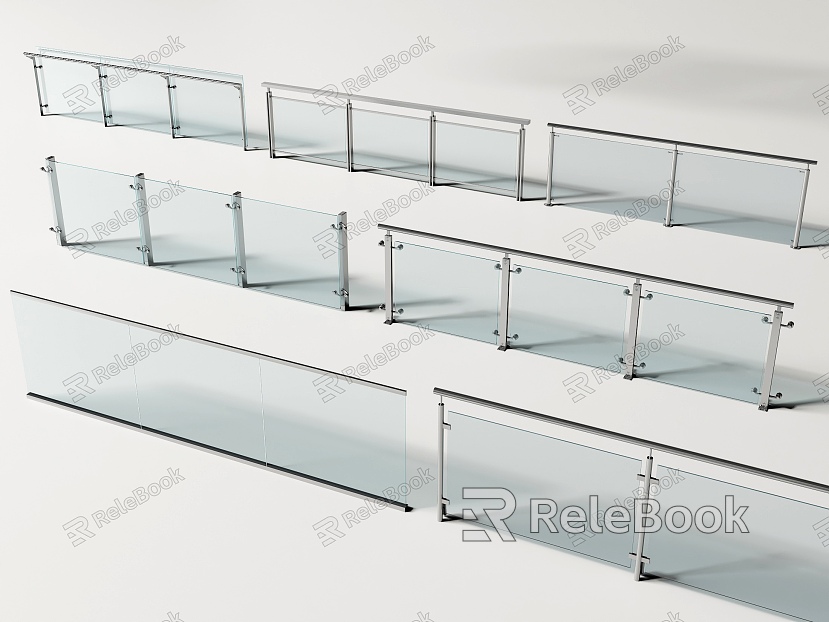 Modern Railing Glass Railing Guardrail Glass Guardrail Balcony Guardrail Fence Balcony Railing model