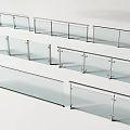 Modern Glass Railings With Transparent Panels And Metal Brackets For Interior Exterior