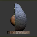 Fresh Ripe Avocado Halved with Visible Seed on Wooden Base Stand