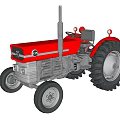 Red Classic Utility Farm Tractor Vehicle With Large Wheels Design