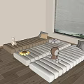 Comfortable Floor Cushions In Brown Beige And Light Gray With Stuffed Toys Sunflower And Pillows
