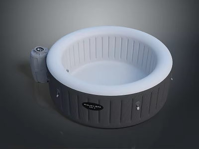 Inflatable Round Home Furniture Bathtub With Gray And White Design And Control Unit 3d model