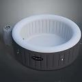 Inflatable Round Home Furniture Bathtub With Gray And White Design And Control Unit