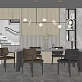 Modern Dining Table and Chair Combination 3d model