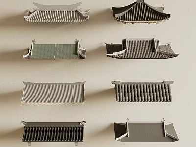 Traditional Chinese Architectural Roof Components With Various Classic Styles And Designs 3d model