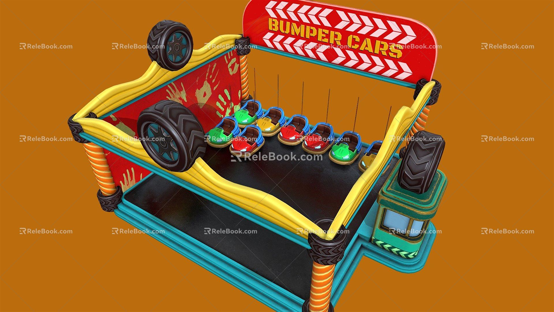 Modern bumper car cartoon bumper car 3d model