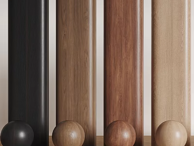 Wooden Wall Paneling In Various Colors Showcase For Home Interior Design 3d model