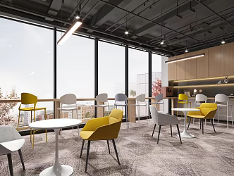Tea room, water bar area, office area 3d model