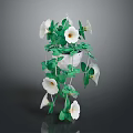 Trailing Hanging Plant With White Blooms And Lush Green Leaves In Decorative Pot