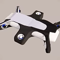 Black And White Quadcopter Drone With Four Rotors And Frame Components 3d model