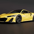 Yellow Modern Sports Coupe With Sleek Aerodynamic Body And Black Alloy Wheels