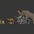 Colorful Animal Figurines Collection Featuring Various Species Arranged On Black Background