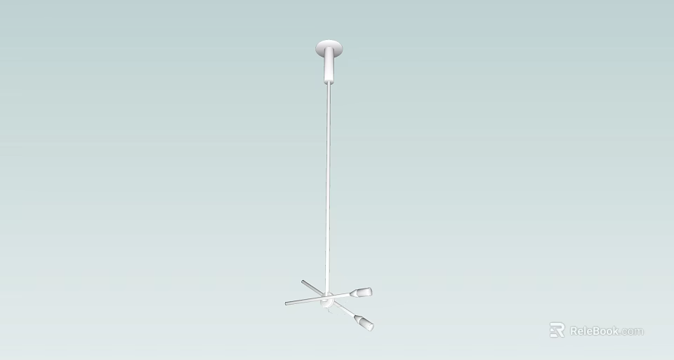 Modern Minimalist Chandelier With Metal Hanging Rod And Light Arms For Interior Design 3d model 