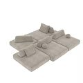 Modern Beige Modular Large Fabric Sectional Sofa With Various Soft Cushions For Cozy Living Room