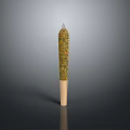 Delicious Roll Shaped Food with Green Particles and Yellow Grains on White Base