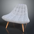 Modern Gray Fabric Chair With Tufted Design And Wooden Legs Contemporary Home Furniture
