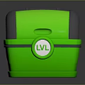 Green Household Storage Box With Curved Top Grey Trim Handle And LVL Logo