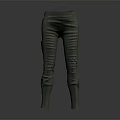High Waist Gray Cargo Pants With Side Pockets And Wrinkled Texture 3d model