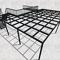 Industrial Metal Structure With Support Columns Stairs And Concrete Floor