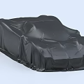 Car Covered With Black Protective Cloth For Vehicle Protection And Dust Prevention