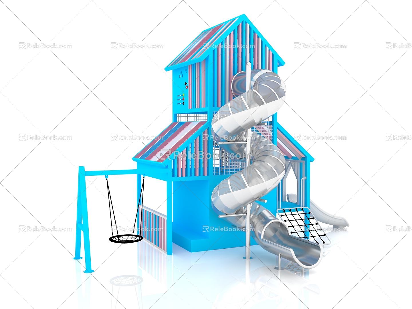 Outdoor Combination Slide Children's Slide Large Slide Slide Combination Swivel Slide Combination Slide 3d model