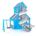 Outdoor Combination Slide Children's Slide Large Slide Combination Swivel Slide Combination Slide 3d model