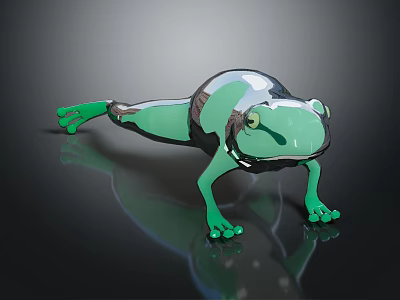 Modern Green Frog Shaped Decorative Furniture Piece For Home Decor 3d model