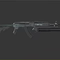 Modern Tactical Rifle With Metal Construction Black Magazine And Green Accents