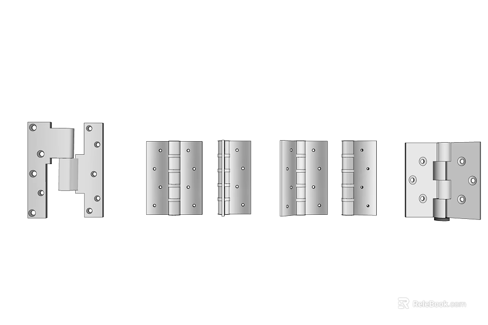Stainless Steel Door Hinges With Various Sizes And Designs For Furniture 3d model 