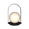Modern Spherical Lamp With Metal Frame And Black Base For Home Lighting 3d model
