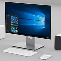 Modern Computer Desktop Setup With Monitor Keyboard Mouse Speakers And Windows Interface 3d model