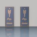 Decorative Door Arch Restroom Signs With Female Icons And Chinese Characters