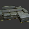 Modern Light Blue Sectional Sofa With Multiple Seats Cushions And Metal Legs