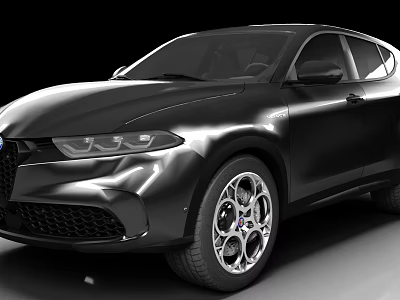 Black SUV Car With Modern Sporty Design Front Grille And Alloy Wheels 3d model