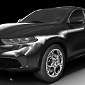 Black SUV Car With Modern Sporty Design Front Grille And Alloy Wheels