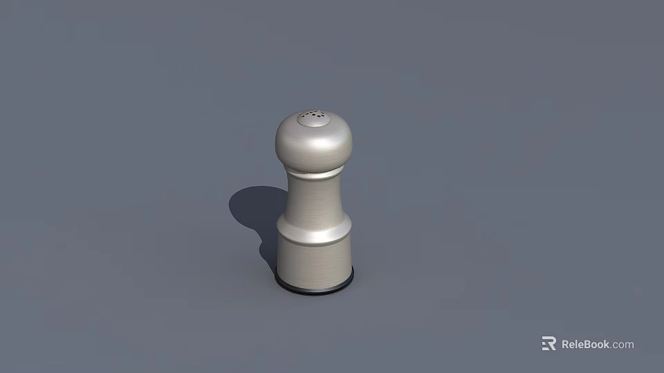 Stainless Steel Silver Pepper Grinder With Smooth Cylindrical Design For Daily Kitchen Use 3d model 