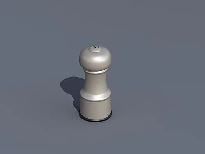 Stainless Steel Silver Pepper Grinder With Smooth Cylindrical Design For Daily Kitchen Use 3d model