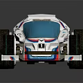 Futuristic White Concept Car With Blue Accents And Large Stylish Wheels