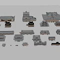 Ancient Architecture Models Featuring Traditional Temple Pagoda And Roof Structures