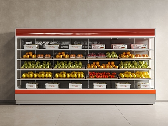 Refrigerated Cabinet Fresh-keeping Cabinet Display Cabinet Fruit Shelf Display Cabinet Supermarket Shelf Fruit Peach Apple Banana 3d model