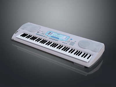 Modern Electronic Keyboard Musical Instrument with Digital Display and Built in Speakers 3d model