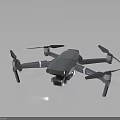 Gray Drone Equipment with Four Propellers Bottom Camera and Reflective Surface 3d model