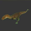 3D Dinosaur Model With Orange And Black Spotted Skin Distinctive Head Crest And Standing Posture